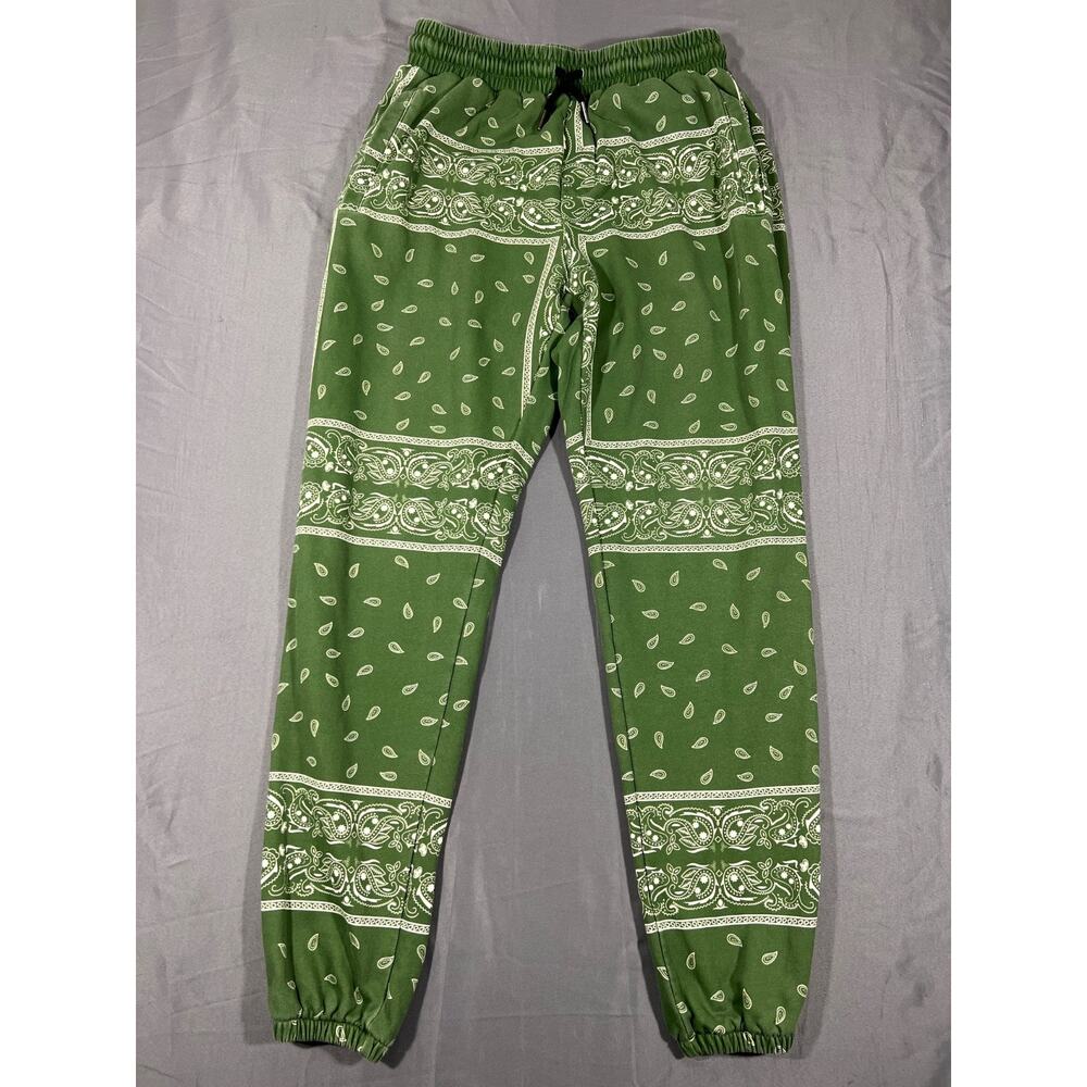 Standard Issue Bandana Paisley Joggers Mens Medium Green Sweatpants Streetwear